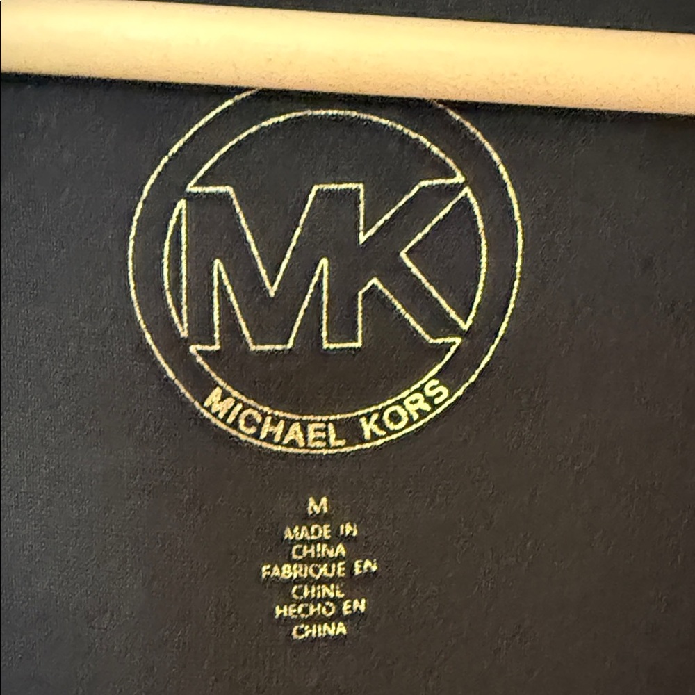 Michael Kors Black Velour Bomber Jacket with Gold Accents - Picture 3 of 4